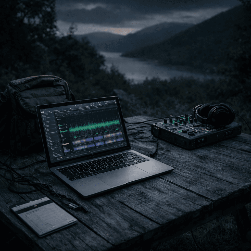 Audio producer at work